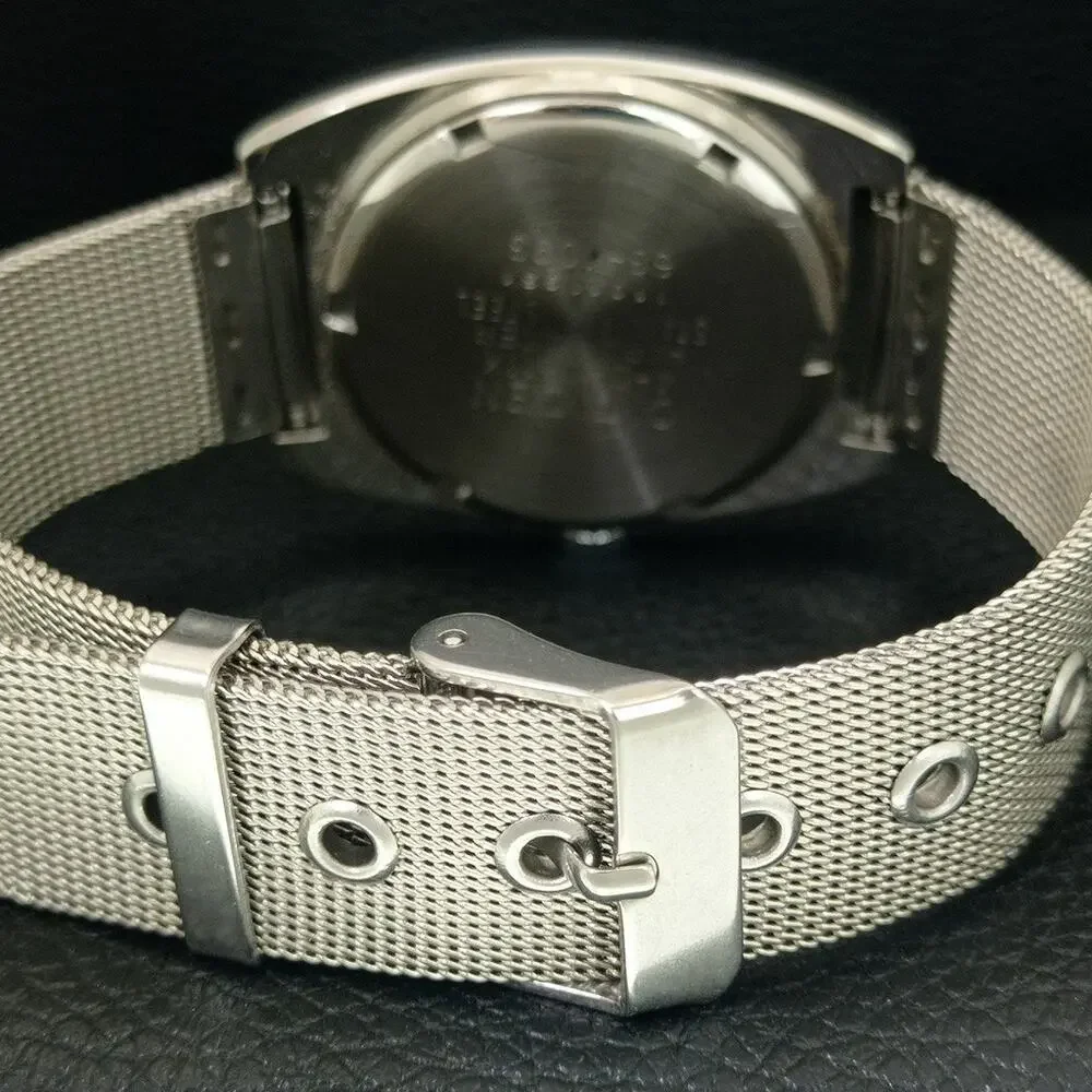 Vintage 1973 Citizen Manual Wound Mens Silver Watch & White accents